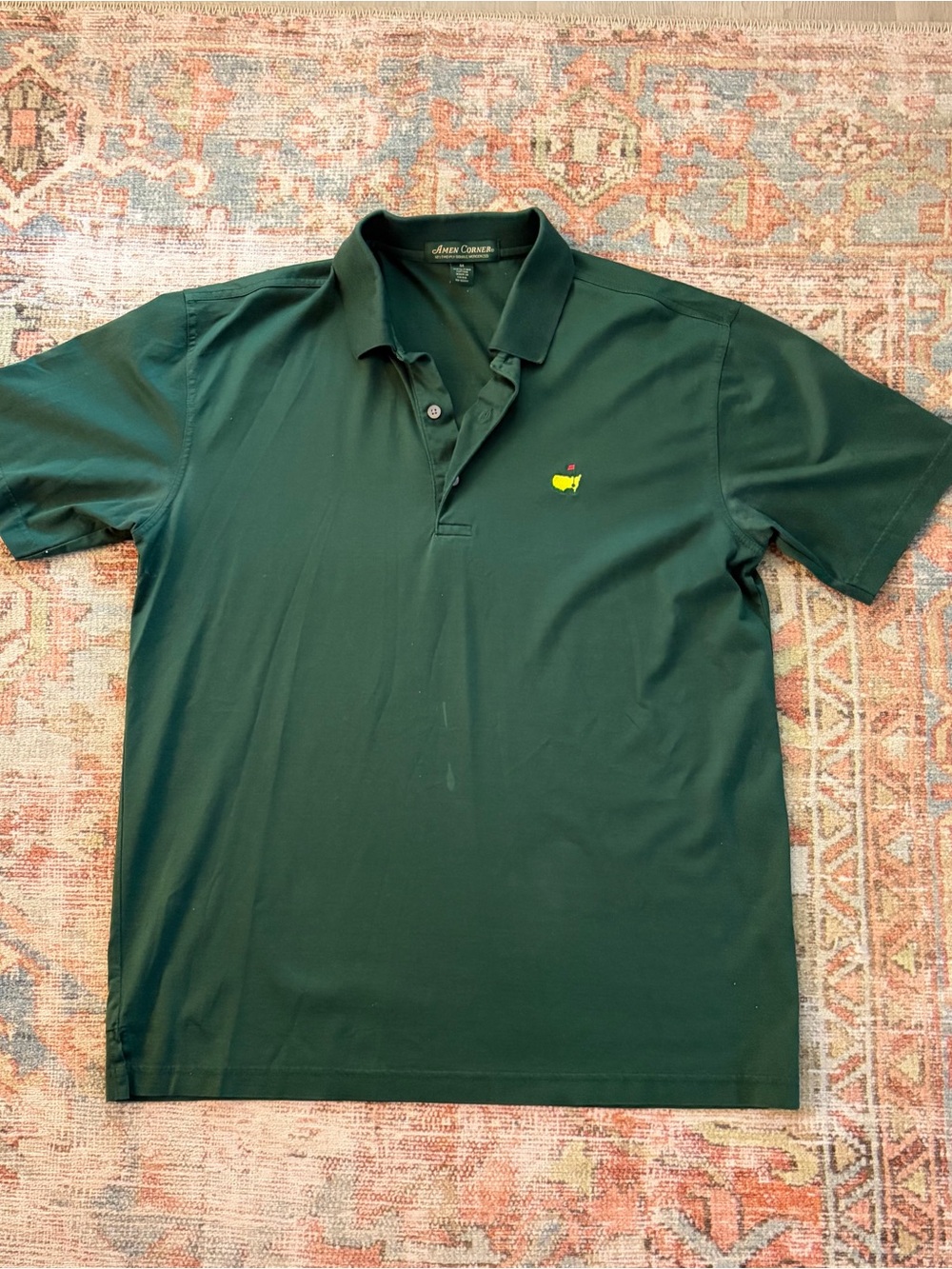 Masters Forest Green Polo with Yellow & Red Logo